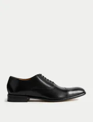 Leather Oxford Shoes Black male