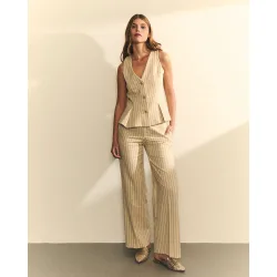 Chaleco de mujer corto con rayas