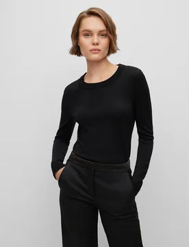 Jersey de mujer liso de manga larga - Boss - FashionsVida