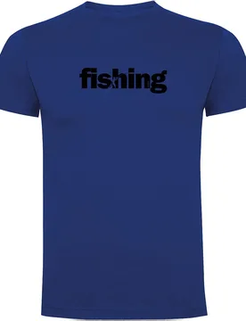 Word Fishing Short Sleeve T-shirt Royal Blue 3XL Men - Kruskis - FashionsVida