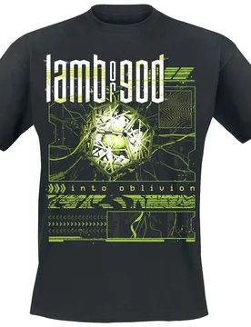T-Shirt - Into Oblivion Glitch - S bis M - für Männer - Größe S - schwarz - Lizenziertes Merchandise! - Männer - male - Lamb Of God - FashionsVida