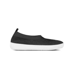 Womens Black Uberknit Slip-On Ballerina Pump - Female - Black - UK 5