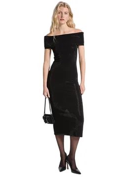 Vestiti casual donna - ht gem fold over midi drs - nero - Michael kors - FashionsVida
