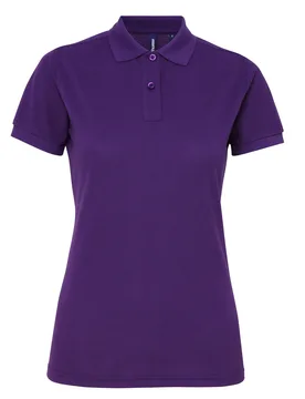 Womens/ladies Short Sleeve Performance Blend Polo Shirt (Purple) - Size Medium - Asquith & Fox - FashionsVida