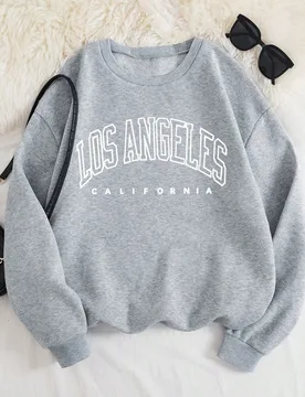 Sudadera con estampado de letras y hombros caídos, talla grande, para invierno, graduación, regreso a la escuela, graduación, maestras, sudadera de - Shein - FashionsVida