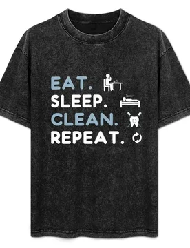 EAT. SLEEP. CLEAN. REPEAT. T-Shirt Sport Basic Moisture Wicking Tee - Aliexpress - FashionsVida