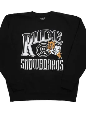 Sweat-shirt College Crewneck Black XL ,Femme - Ride - FashionsVida