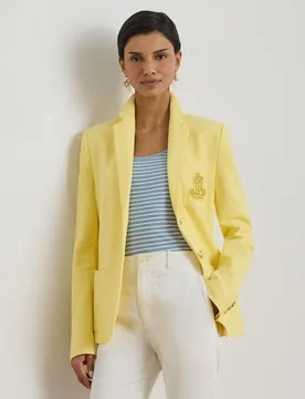 Blazer de mujer de jacquard con parche - Lauren Ralph Lauren - FashionsVida