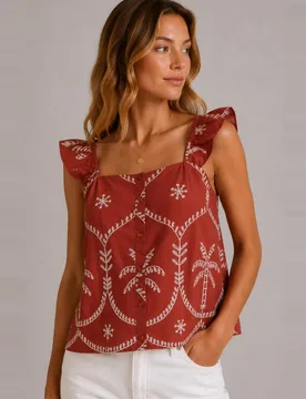 Top de mujer con escote recto y tirantes anchos - Vila - FashionsVida
