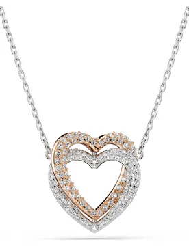 Collana Hyperbola, Taglio Round, Cuore, Bianca, Mix di finiture OS - Swarovski - FashionsVida