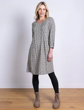 Nomads Pintuck Tunic Dress - Buff - Nomads - FashionsVida