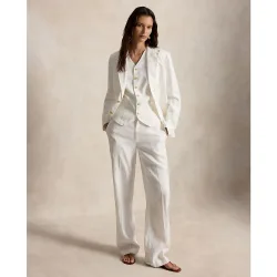 Pantalón recto de mujer chinos de lino
