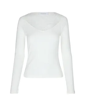 T-shirt à manches longues crème XS - Richroyal - FashionsVida