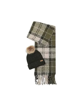 Geschenkset Beanie und Schal SALTBURN olive damen - Barbour - FashionsVida