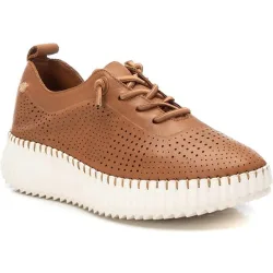 Zapatillas de piel de mujer con cordones