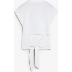 Camiseta de mujer con logo de strass y nudo trasero