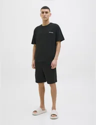 Cotton Rich Elasticated Pyjama Set Black male