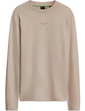 Maglietta A Maniche Lunghe Icons70 Long 10281928 Green Open Beige S - BOSS - FashionsVida