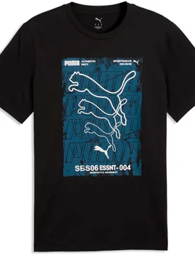 Graphics box camiseta manga corta hombre Negro (XL) - Puma - FashionsVida