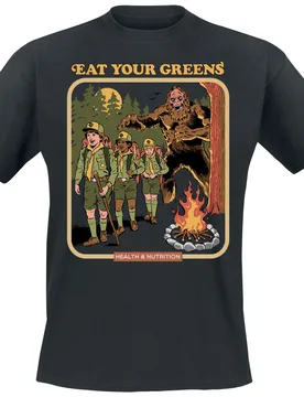 T-Shirt - Eat Your Greens - M bis L - für Männer - Größe M - schwarz - Männer - male - Steven Rhodes - FashionsVida