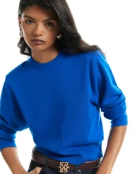 Crew Neck Fitted Jumper Blue female