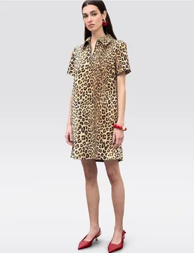 Vestido camisero corto animal print - Lola Casademunt - FashionsVida