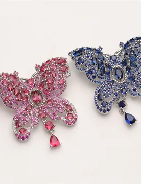 High Quality Golden plated Paved CZ Butterfly Brooch /Necklace PendantCubic Zirconia Jewelry Connector DIY Jew - Aliexpress - FashionsVida