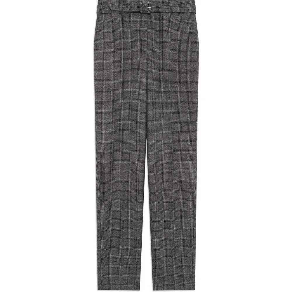 Pantalón de mujer corte 7-8 con pinzas y cinturón - Caroll - FashionsVida