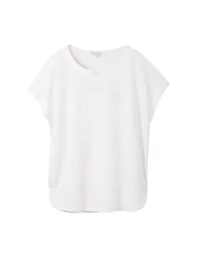 T-shirt fabric mix crew neck female - L - FashionsVida