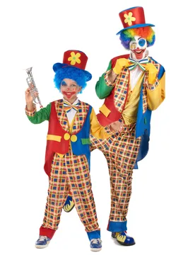 Clowns Paarkostüm Erwachsener und Kind bunt - male - BCI - FashionsVida