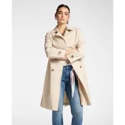Parka de mujer cruzada larga con botones