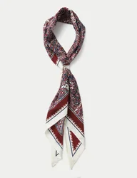 Satin Toggle Paisley Scarf Multi female