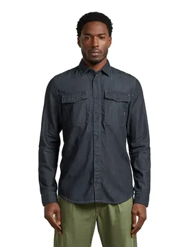 Chemise à Manches Longues Marine Slim Fit Rinsed L - G-Star - FashionsVida