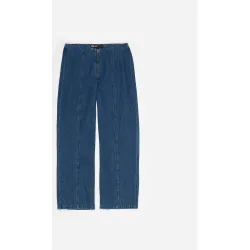 Pantalones rectos de mujer cremallera denim