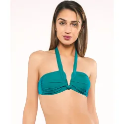 Sujetador de bikini sali bando foam "v" copa b tirante atado cuello
