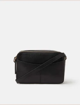 Leather Cross Body Bag Black female - Accessorize - FashionsVida