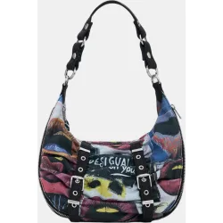 Bolso hombro mediano estampado de bocas