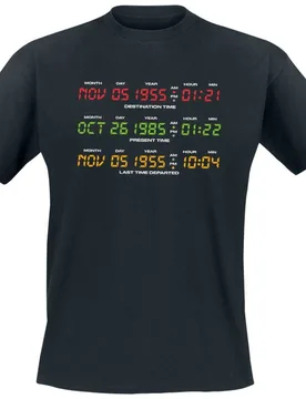 T-Shirt - Delorean Display - S bis 5XL - für Männer - Größe 4XL - schwarz - Lizenzierter Fanartikel - Männer - male - Zurück in die Zukunft - FashionsVida