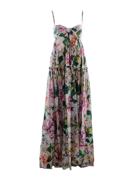 Robe Longue Sans Manches 738560 Pink 36 - Dolce & Gabbana - FashionsVida