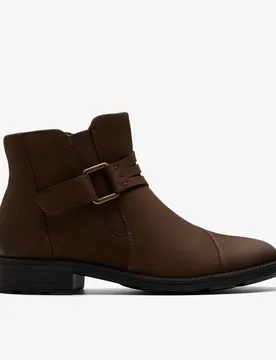 Womens Adalynn Faye Mushroom Nubuck Boots - Brown - Size Uk 6.5 - Clarks - FashionsVida