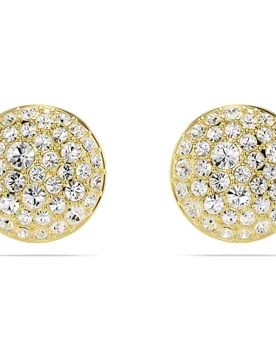 Orecchini a lobo Sublima, Bianchi, Finitura oro 18K OS - Swarovski - FashionsVida