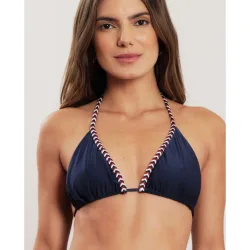 Top de bikini triángulo liso con relleno