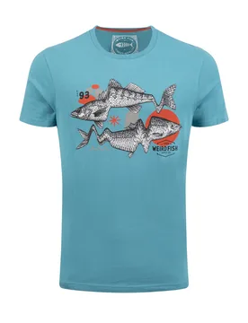 Weird Fish Reflection Front Print Graphic T-Shirt Size 5XL - men men all-mens men tshirts men tshirts graphic new-arrivals all new-arrivals mens - Smoked Blue - FashionsVida