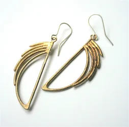 Frank Lloyd Waterfall Recycled Brass Earrings