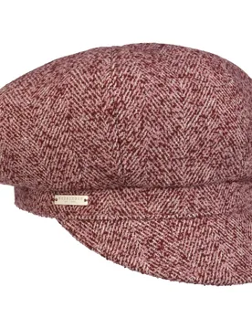 Tweedy Newsboy Cap by - burgundy-mottled - Damen - Size: One Size - Seeberger - FashionsVida