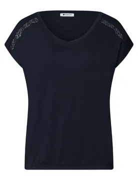 EOS_Shirt w. Crochet insert female - 40 - FashionsVida
