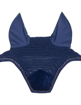 Fliegenhaube WELLINGTON VELVET PEARLS marine - Kentucky Horsewear - FashionsVida