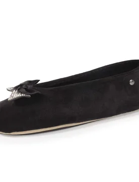 Chaussons ballerines Nœud Bijou Noir noir 36 - Isotoner - FashionsVida