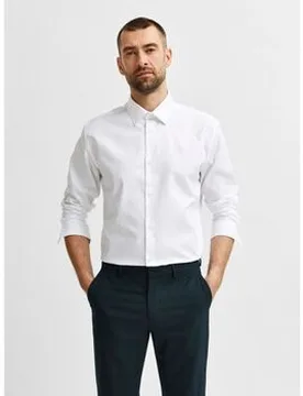 Hemdbluse 16080200 Methan-Bright White Eu L;Eu Xl;It Xxl Male - Selected - FashionsVida