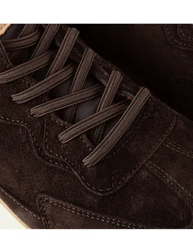 Zapatillas deportivas de mujer confeccionadas en velour y piezas de piel lisa - Farrutx - FashionsVida